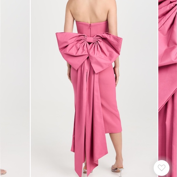 Rebecca Vallance Anais Bow Midi Dress, Rose Pink, 8 UK/ 4US - Picture 4 of 16